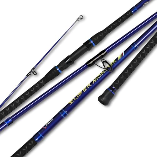 Fiblink Surf Spinning Fishing Rod Carbon Fiber Travel Fishing Rod(9-Feet &11-Feet & 12-Feet & 13-Feet & 15-Feet) - style: 4 Pc - 15' -Spin