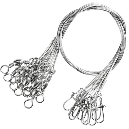 QISHUO Rigs Stainless Fishing Leader Steel High Strength Fishing Leader Saltwater Fishing Freshwater Wire Leaders Lures White Nickel - size: Size #5 (11.8in-60lb) 30pcs
