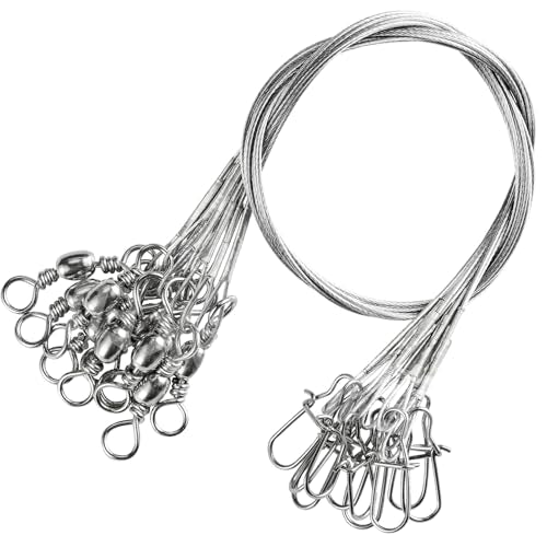 QISHUO Rigs Stainless Fishing Leader Steel High Strength Fishing Leader Saltwater Fishing Freshwater Wire Leaders Lures White Nickel - size: Size #2 (7.8in-30lb) 40pcs