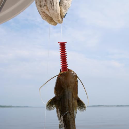 Soulchen Dip Bait Worms for Catfish Soft Swimming Lures for Catfish with Trident Hook Plastic Swim Baits Freshwater/Saltwater Plastic Swimming Lures - color: Red