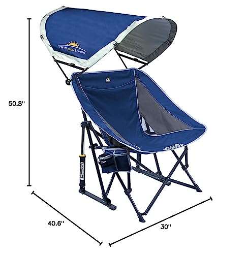 GCI Outdoor Pod Rocker Outdoor Rocking Chair with SunShade Canopy - color: Royal Blue, style: Sunshade Rocker