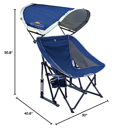GCI Outdoor Pod Rocker Outdoor Rocking Chair with SunShade Canopy - color: Royal Blue, style: Sunshade Rocker