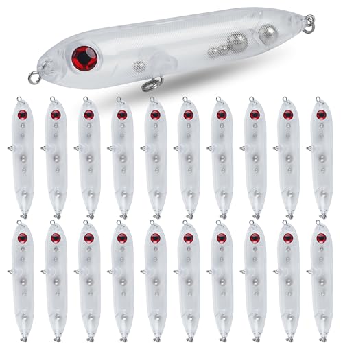 Demon Dragon Catfish Floats Catfishing Rattling Line Float Lure for Catfishing Spook Rattle/Float Peg Floats for Santee Rig Catfish Rig Fishing 10/20 Pack Clear Unpainted Blank - style: 20pack-4inch