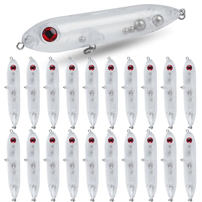 Demon Dragon Catfish Floats Catfishing Rattling Line Float Lure for Catfishing Spook Rattle/Float Peg Floats for Santee Rig Catfish Rig Fishing 10/20 Pack Clear Unpainted Blank - style: 20pack-4inch