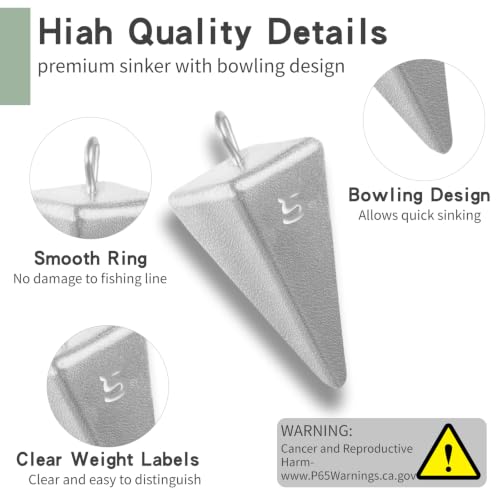 Pyramid Sinkers -18 Pieces - Tangle-Free Saltwater Surf Fishing Weights with 2PCS Sinker Slider for Ocean, Beach, Pier Fishing Gear Tackle - style: 18pcs-5oz