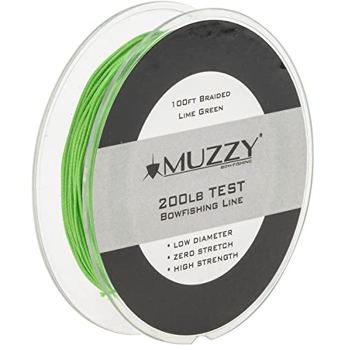 Muzzy 1078 Bow Fishing Line Lime Green 200 Braided 100' Spool