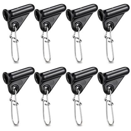 8 Pcs Fishing Line Sinker Sliders with Slide Lock Rotating Swivel Fishing Sinker Weight Slide Sleeve Locking Clips Swivel for Freshwater Saltwater Rig Catfish Rig Black