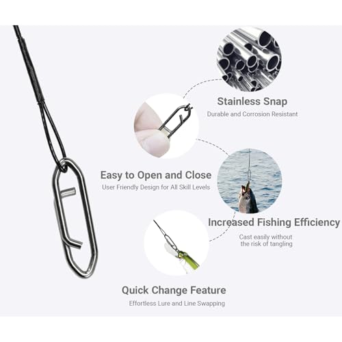 QISHUO High Strength Fishing Leaders Wire Rigs Freshwater Fishing Leader Stainless Heavy Steel Wire Leaders Saltwater Black Nickel - size: Size #3 (9.8in-40lb) 30pcs