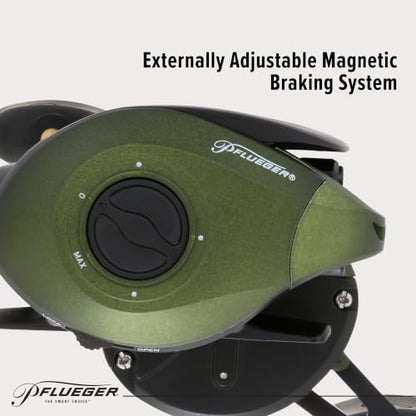 Pflueger Monarch Low Profile Baitcast Fishing Reel - style: Right-handed - Box