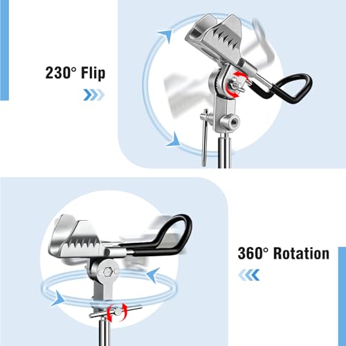 2 Pack Fishing Rod Holder for Bank Fishing, 360 Rotation Multifunctional Stainless Steel Fishing Rod Holder for Ground，Suitable for Shore Fishing scenarios