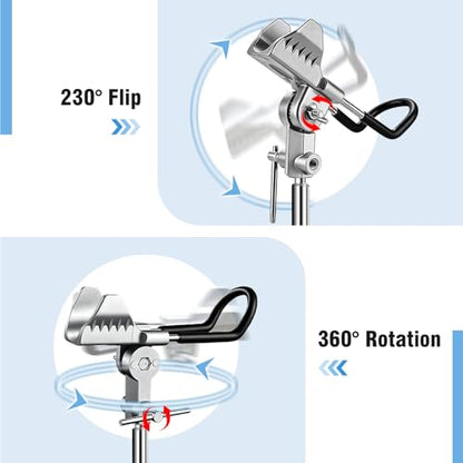 2 Pack Fishing Rod Holder for Bank Fishing, 360 Rotation Multifunctional Stainless Steel Fishing Rod Holder for Ground，Suitable for Shore Fishing scenarios
