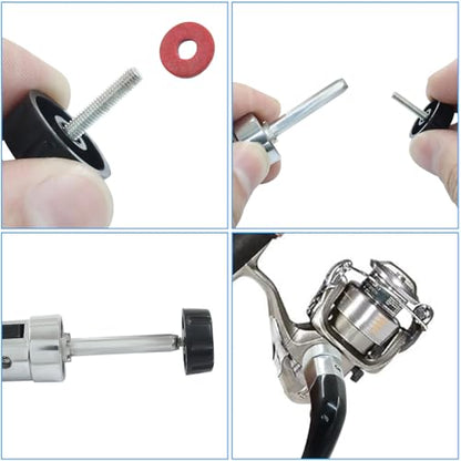 2Pcs Fishing Reel Rotary Knob, Black Fishing Spinning Reel Handle for Fishing Handle Replacement Parts, Fishing Power Handle, 3.54"(90mm) Large Size