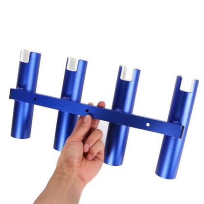 2PCS 4-Tube Aluminum Fishing Rod Holder for Boat, Wall-Mounted Fishing Pole Roof Rod Rack, Surf Fishing Rod Holder for Truck, Boats & Yacht - color: Blue
