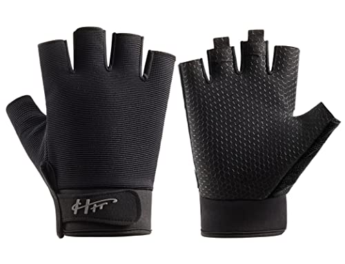 SUJAYU Fingerless Gloves - Multipurpose Water & Sports Gloves for Fishing, Sailing, Rowing, Kayaking & More - Men & Women - color: Black, size: Small