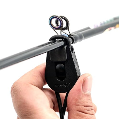 SAMSFX Fishing Rods Belt Stretchy Wrap Pole Straps Elastic Cable Ties for Casting, Spinning & Fly Rods - color: 8pcs, Black