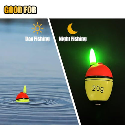 Night Fishing Slip Float, EVA Sliding Float Led Lighted Slip Bobbers for Saltwater Freshwater, 15g-40g Buoyancy Fishing Floats Without Battery - color: 15g Buoyancy Floats*5PCS