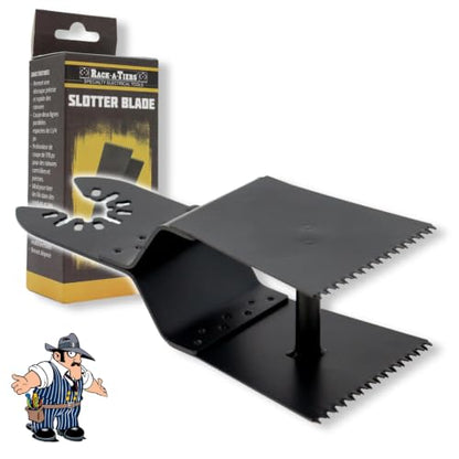 Rack-A-Tiers Slotter Blade (1-1/4") - Dual Sided Multi-Tool Blade, Drywall Channel and Slot Cutter, Cut Two Parellel Lines, Oscillating Tool(42750)