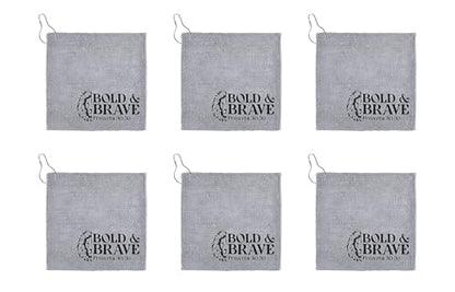 Living Grace Microfiber Towel Set - 12" Square Towels for Fishing Gym Golf Football, 6-Count, Bold & Brave - color: Bold & Brave