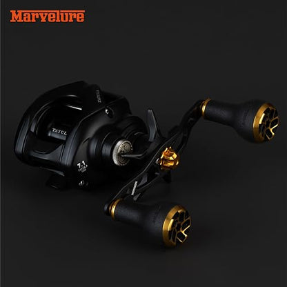 Non-Slip Power Handle 3.94'' (100 mm) Compatible for Shimano SLX Tranx, Daiwa Tatula Zillion, Abu Garcia Revo, 13 Fishing Baitcasting Reels - color: Black Gold TPE, size: 8x5 mm
