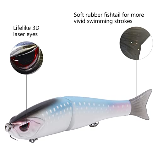 Bassdash SwimShad Glide Baits Jointed Swimbait Bass Pike Salmon Trout Muskie Fishing Lure - color: Scales, size: 7in/2.2oz