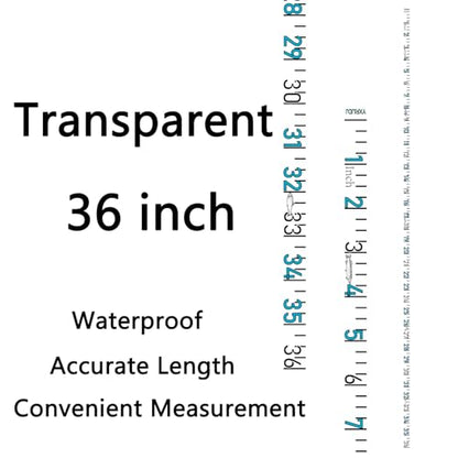36" Fish Measuring Ruler Sticker for Boat 2 Pcs Strong Self Adhesive Transparent Waterproof Decal Tape Measure Clear Boat Accessories (36 inch) - size: 36 inch
