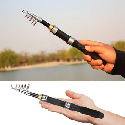 Fishing Rod, Universal Mini Small Sea Pole Portable Short Pole Ice Fishing Rod Mini Pocket Sea Fishing Tools for Ice Fly Fishing Sea Saltwater Kit Gift for Festivals - size: 1.5M