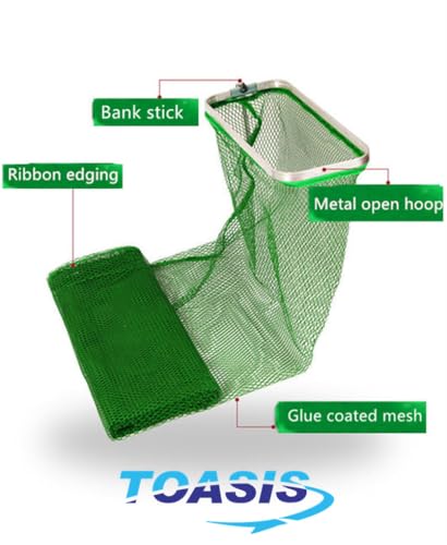 TOASIS Fishing Keep Net Collapsible Fish Keeping Nets Carp Mesh Keepnets Oblong-Nylon Mesh Fishing Keepnet Opening Size 16 x 6.8 Inches Length 4.92 Ft