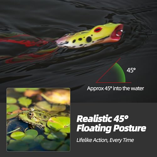 Soft Frog Lures, Topwater Swimbaits for Bass Fishing, Realistic PVC Design, Weedless Hooks, Perfect for Freshwater & Saltwater, Effective Fishing Lures for Pike & Snakehead - style: 5pcs-style a
