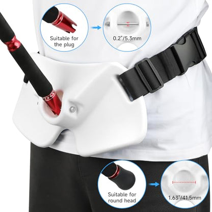 SANLIKE Fishing Fighting Belt, Adjustable Rod Holder Waist Gym Girdle Black | Heavy duty fish fighting belt offers excellent leverage. Perfect waist belt fishing rod holder for big game offshore - color: White