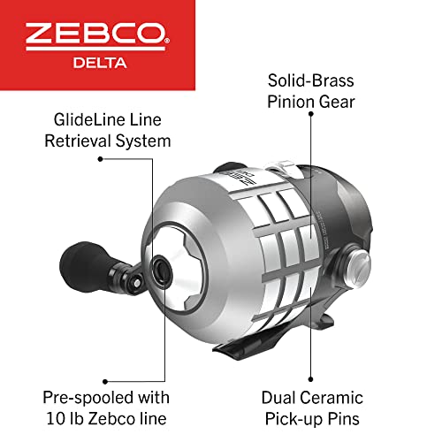 Zebco Delta Spincast Reel and Fishing Rod Combo, Instant Anti-Reverse Clutch, Changeable Right- or Left-Hand Retrieve, Pre-Spooled with Zebco Fishing Line - style: 6'2" Rod, Size 30 Reel