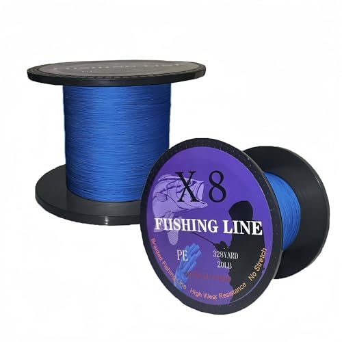 Braided Fishing line 8 Strands 328 Yards high wear-Resistant and high tensile Fishing line Suitable for Freshwater and Saltwater Fishing. The Best Choice for Fishing Giant Fish. - color: X8-Blue