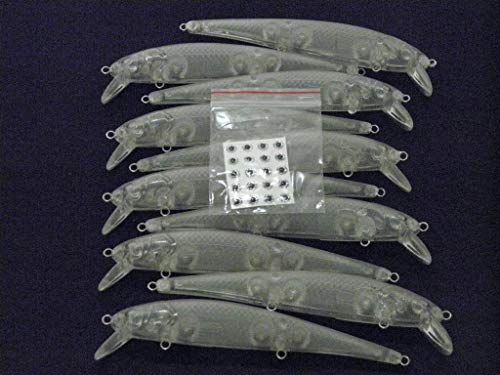 10 Blank Unpainted Minnow Crankbait Topwater Lipless Jerkbait Fishing Lures V3 - color: UPM509
