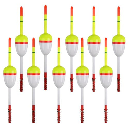 Wood Slip Bobbers Fishing Floats and Bobbers Spring Oval Stick Slip Floats for Crappie Catfish Trout Panfish Walleyes Bass Fishing 10/20pcs - color: 1.57in*0.91in*5.63in-10pcs