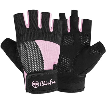 ChinFun Kayaking Gloves 3/4 Finger - Provide Cushioning and Protection, with Resistant Palm and Grip, Easy to Take on and Off, Perfect for Diving, Sailing, Kayaking - Men, Women, Youth - color: Pink, size: Small