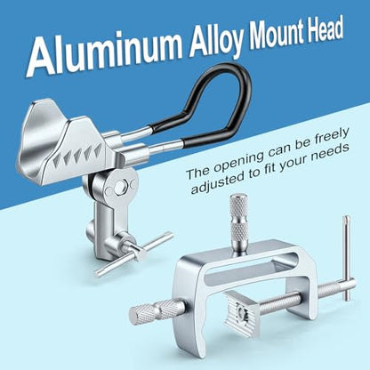 2 Pack Fishing Rod Holders for Boat, 360° Adjustable Stainless Steel , Compatible with Round/Square Rail & Boat Gunwale, Marine Grade Fishing Rod Mount for Boat Kayak - color: Silver