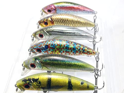 Minnow Crankbait for Bass Fishing Bass Lure Jerkbait Fishing Lures and Tackle Box - color: HM219KB