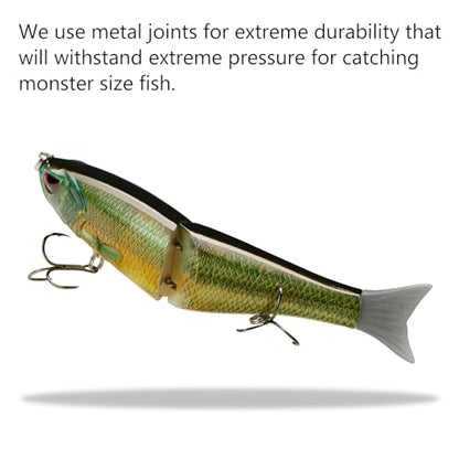 Bassdash SwimShad Glide Baits Jointed Swimbait Bass Pike Salmon Trout Muskie Fishing Lure - color: Lake Chub, size: 7in/2.2oz