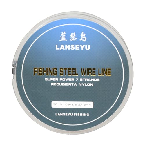 Fishing 100 Metres 0.45mm 20LB Fishing Steel Wire Lines Fishing Wire Nylon Coated 7 Strands Stainless Steel Leader Wire