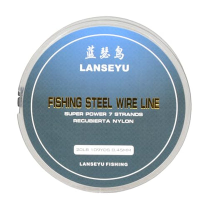 Fishing 100 Metres 0.45mm 20LB Fishing Steel Wire Lines Fishing Wire Nylon Coated 7 Strands Stainless Steel Leader Wire