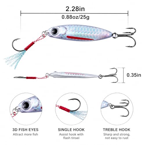 Weighted Swimbait Hooks with Twist Lock,Weighted Fishing Hooks for Soft Plastic Worm Lures Freshwater Saltwater Fishing 1/16 7/64 3/16 1/4 5/16oz - size: 25G/0.88OZ-10PCS with Box