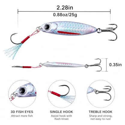 Weighted Swimbait Hooks with Twist Lock,Weighted Fishing Hooks for Soft Plastic Worm Lures Freshwater Saltwater Fishing 1/16 7/64 3/16 1/4 5/16oz - size: 25G/0.88OZ-10PCS with Box