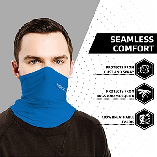 ROCKBROS Cooling Neck Gaiter Bandana Face Mask for Men Neck Gaiters Summer Half Face Scarf Cover Sun UV Protection - color: Blue