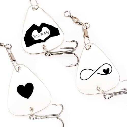 for Him Fishing Lures - Men's Gift Themed Fishing - Set of 3 - Best Catch Ever, Hooked on You, 5 Reasons I Love You - Birthday, Christmas, Stocking Stuffer, Valentine's Day, Just Because