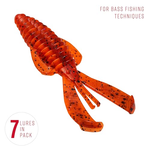 Strike King Rage Bug Fishing Lure, Soft Plastic Grub, Unique Design, Subtle Action - color: Fire Craw, size: 4"