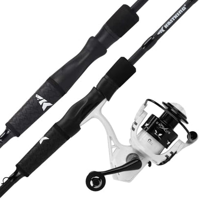 KastKing Crixus Fishing Rod and Reel Combo, High Performance Spinning & Baitcaster Combo, IM6 Graphite 2Pc Blanks, Zirconium Oxide Rings, SuperPolymer Handle, Lightweight Reel with Aluminum Spool - size: Spin-5'6" Light-2pcs,2000 Reel