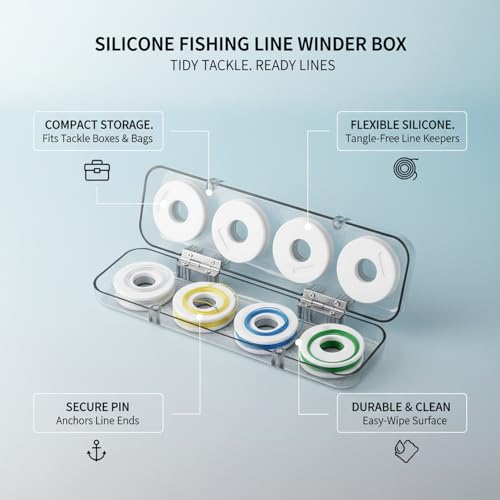 Silicone Fishing Line Spool Holder with Pin, Compact Tackle Box Organizer for Secure Line Storage (1 Pack)