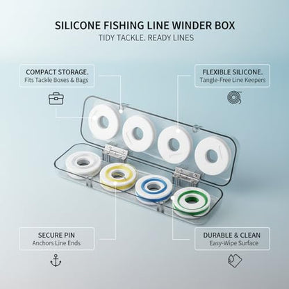 Silicone Fishing Line Spool Holder with Pin, Compact Tackle Box Organizer for Secure Line Storage (1 Pack)