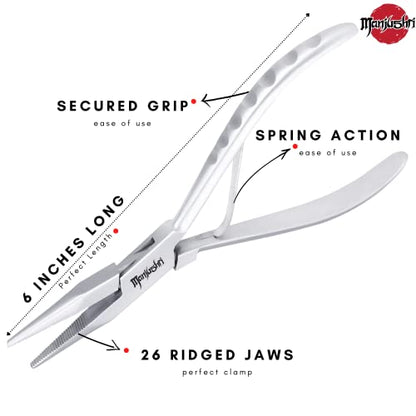Manjushri Precision 6 Inches Fish Pin Bone Pliers Tweezers for Removing, Plucking and Pulling Pin Bones (Silver) - color: Silver