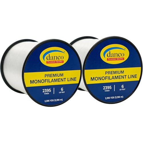 Monofilament Fishing Line | Jumbo Amount 2-1/4 lb Spools Value Pack - Low Memory and Stretch - Abrasion Resistant - Freshwater and Saltwater Fishing Line - size: 6 lb 2395 yards per spool