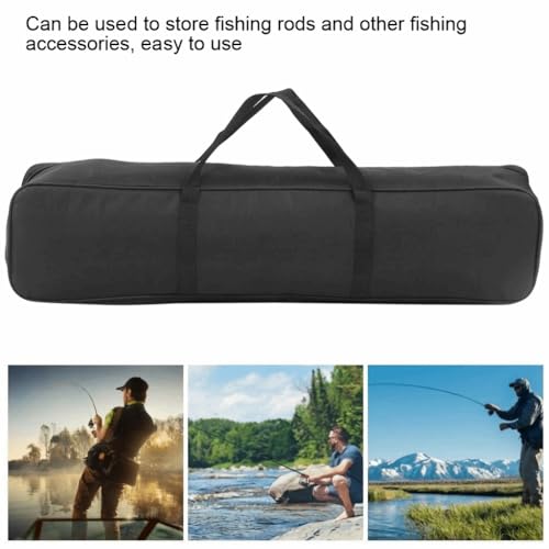 Fishing Rod Bag for 4 Rods – Large Capacity Tackle Storage Organizer with Handle and Hook, Portable Fishing Pole Carrier for Outdoor Gear
